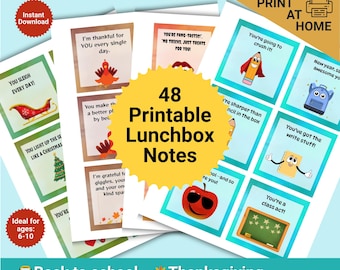 Kids Lunchbox Notes Printable Bundle | Back to School Notes, Halloween Lunchbox, Thanksgiving Notes, Christmas Lunchbox Jokes
