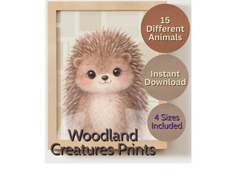 Forest Animal Nursery Prints, Woodland Creatures Wall Art, Gender Neutral Nursery Decor, Baby Girl or Boy Room, Printable Download