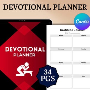 Editable & Printable Devotional Planner | Digital Faith Journal | Bible Study Organizer | Instant Download PDF