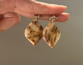 burnt Sienna/brown stone earrings