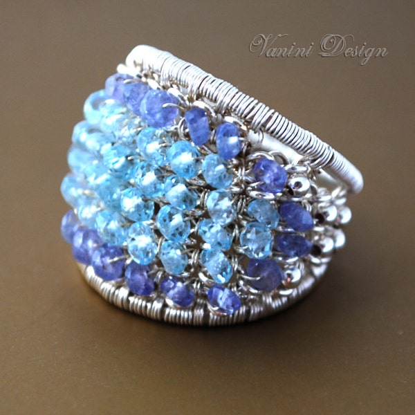 Topaz silver ring,Gemstone silver ring,Sterling silver gemstone ring Wide silver ring,Blue stone ring,Sky blue topaz ring,birthay gemstone