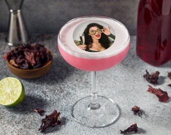 Personalised Photo Cocktail Toppers | Edible Drink Garnishes