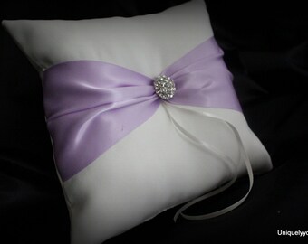 wedding ring cushion orchids and pink powder or ivory White