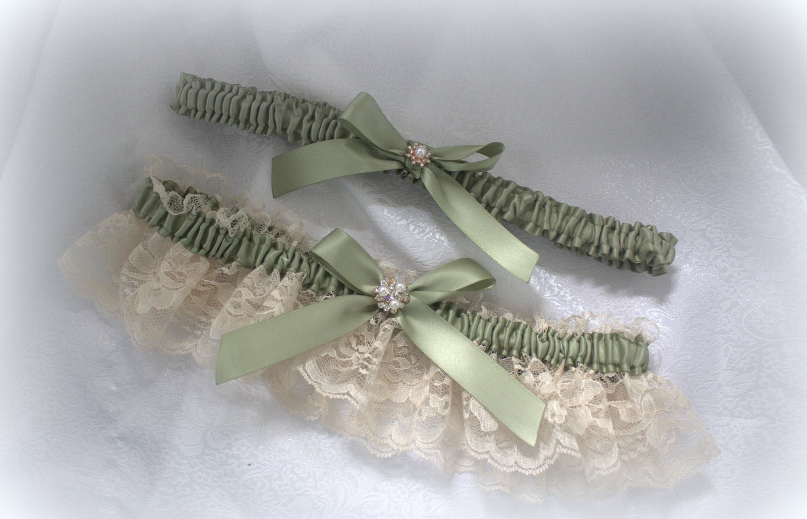 Green Garter Set - Etsy