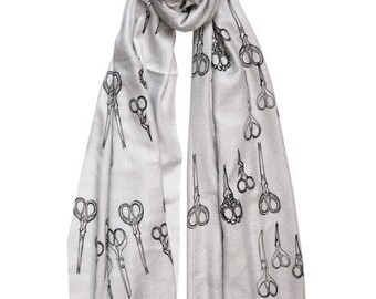 Antique Scissors Scarf Black/Gray