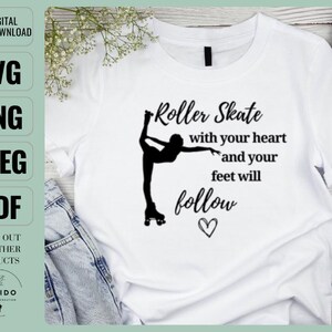 Roller Skate SVG Clipart | Skating T-Shirt Design (Digital Download)