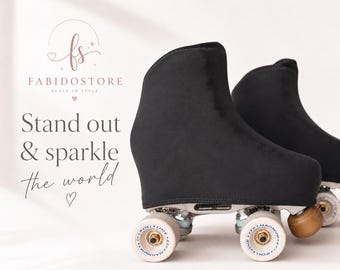 Black boot covers for ice and roller skates