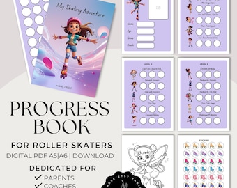 Libro de progreso de patinaje sobre ruedas para niños y entrenadores / Tabla de recompensas con niveles y pegatinas