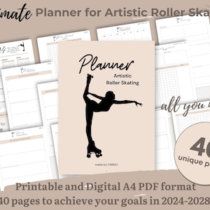 Artistic Roller Skating Planner Bundle: Training Journal, Goal Tracker (Digital Download, Printable 2024-2028 Edition)