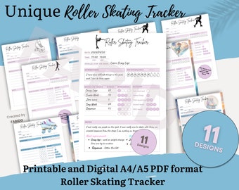 Digital/Printable Weekly/Daily Tracker for Roller Skaters, Derby/Jam/Rythm Roller Skating Planner, Artistic Skating Journal, Skating Gifts