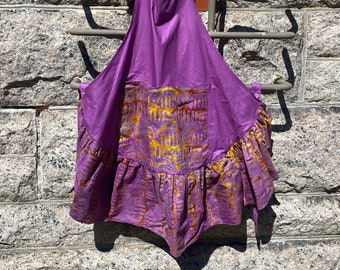 African Apron Ladies African purple Batik wax print  Apron Serving Apron Cooking Apron