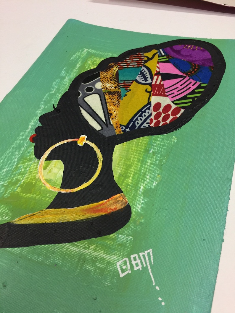Mama Africa Art Mixed Media African Art Fabric Art Ankara Etsy