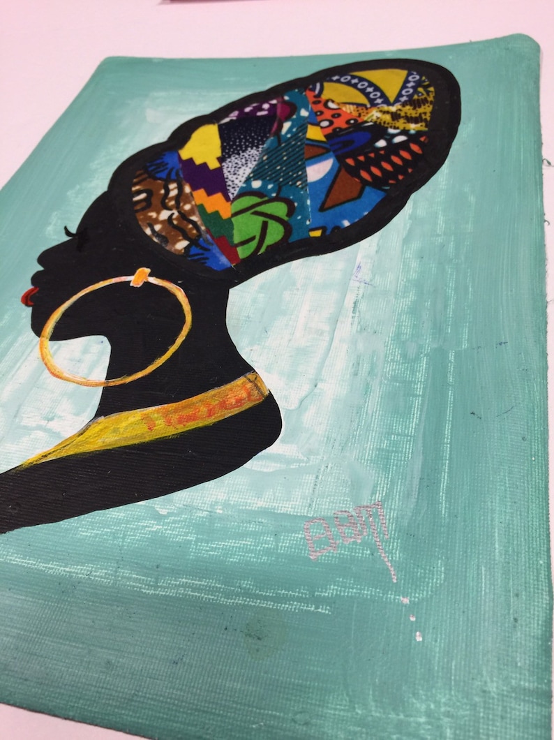 Mama Africa Art Mixed Media African Art Fabric Art Ankara Etsy