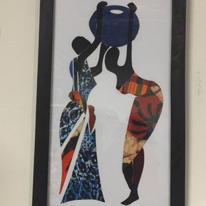 African Fabric, Print, Framed Art, Batik, Wax Print, Fair Trade, OOAK 5