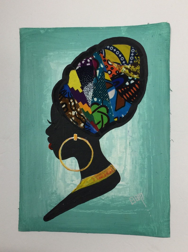 Mama Africa Art Mixed Media African Art Fabric Art Ankara Etsy