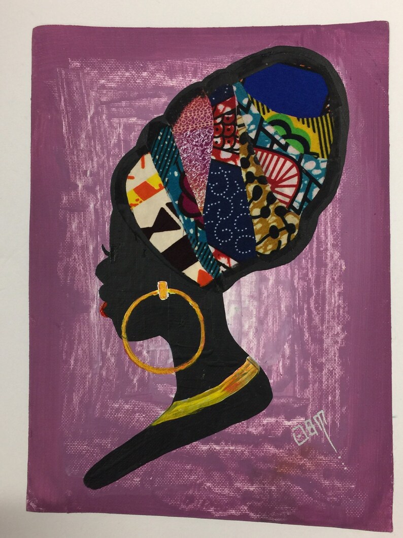 Mama Africa Art Mixed Media African Art Fabric Art Ankara Etsy