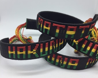 HAKUNA MATATA Bracelet, Woven Handmade Adjustable Fair Trade Ghana