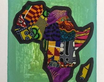 Africa Mixed Media African Art Fabric Art