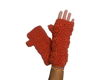 Fingerless Gloves fair trade Himalayan sheep wool fleece lining soft and warm