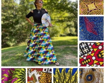 African Ankara Fabric Maxi Wrap Skirt Africa Wax Print Fabric