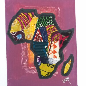 Africa Mixed Media African Art Fabric Art