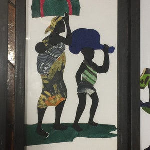 African Fabric, Print, Framed Art, Batik, Wax Print, Fair Trade, OOAK 2