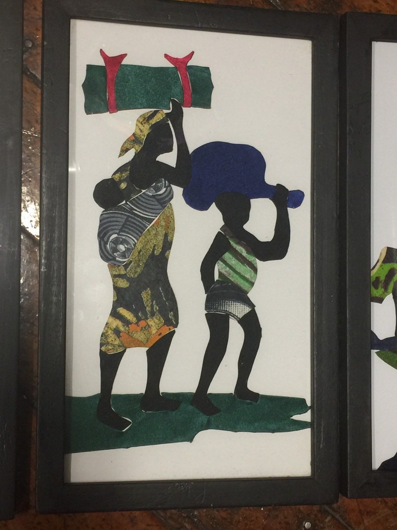 African Fabric, Print, Framed Art, Batik, Wax Print, Fair Trade, OOAK 2