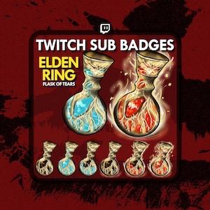Elden Ring Twitch Sub Badges: Flask of Tears Set