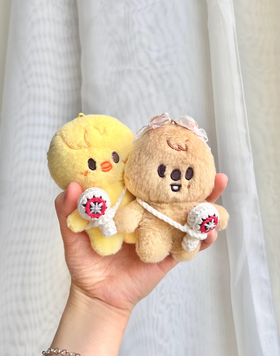Crochet Stray Kids Lightstick Keychain Plush Doll Clothes Kpop