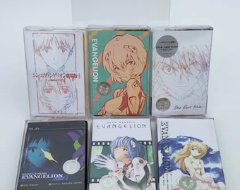 cassetta vintage Evangelion, colonna sonora dell'anime Rei Ayanami Asuka Ikari Shinji audiocassetta