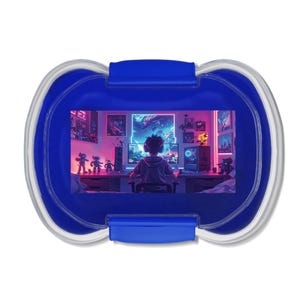 Lonchera de dos niveles para gamers, lonchera para niños, lonchera escolar, lonchera portátil para preparar comidas, lonchera para gaming