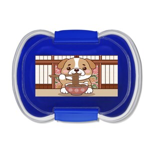 Lonchera Bento de dos niveles con diseño de perro, ideal para niños, contenedor de comida portátil, útiles escolares, preparación de comidas, artículos de picnic, ideal para amantes de los perros.