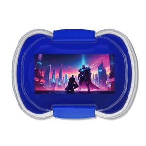 Lonchera bento de dos niveles con diseño de héroe derrotado, lonchera para niños, lonchera escolar, lonchera portátil para preparar comidas, lonchera para videojuegos