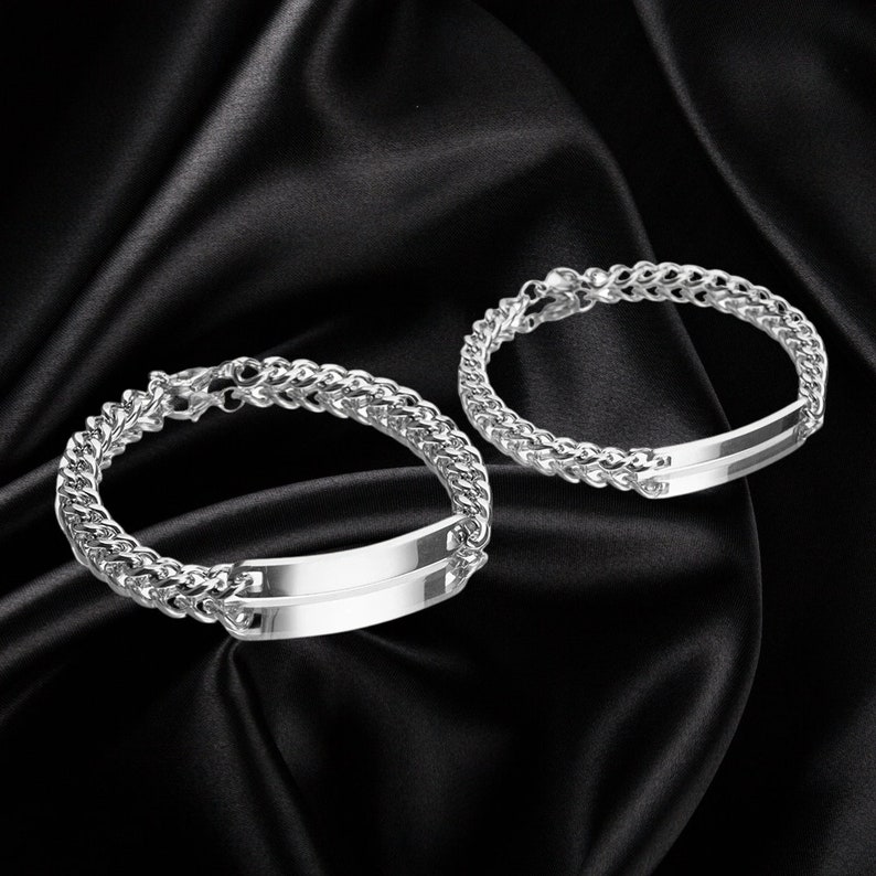 Bracelet for couple titanium steel, 18K gold plating, jewelry custom name with high quality Steel