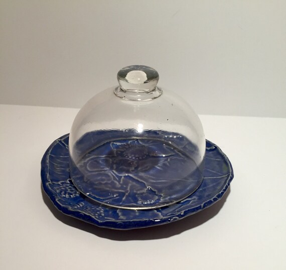 Items similar to Porcelain plate with Glass Dome on Etsy