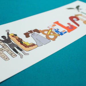 Limited Release: Philadelphia Bumper Sticker, Large Philly Sticker, Philadelphia Travel City, Philly Landmarks, Philadelphia Car Sticker