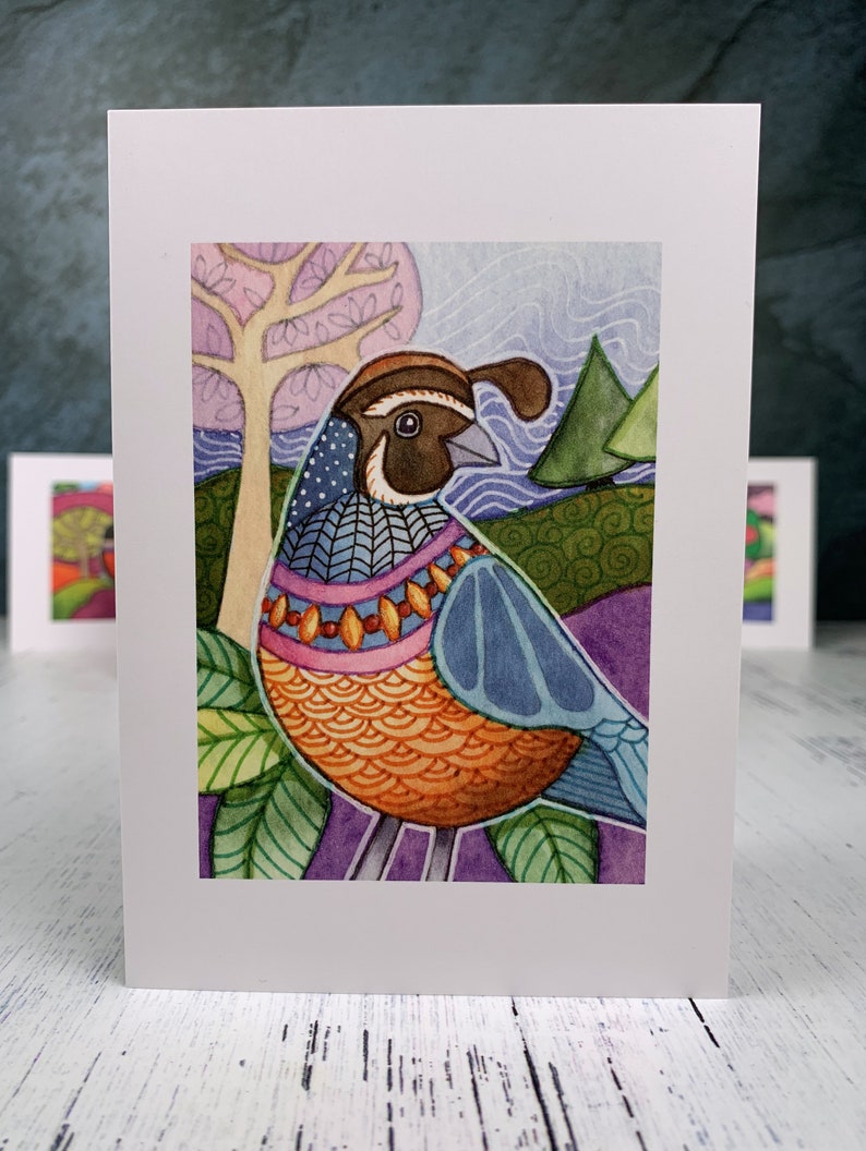 Bird Illustration Blank Greeting Cards Set of 5 image 6