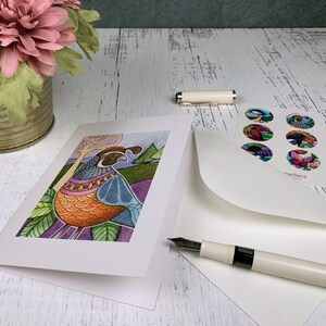 Bird Illustration Blank Greeting Cards Set of 5 image 3