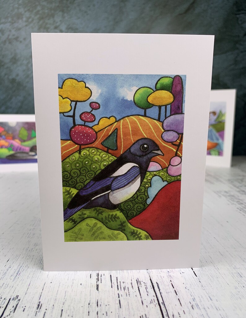 Bird Illustration Blank Greeting Cards Set of 5 image 7