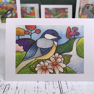 Bird Illustration Blank Greeting Cards Set of 5 image 5