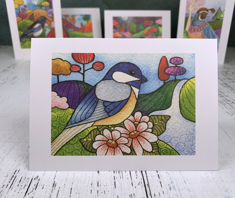Bird Illustration Blank Greeting Cards Set of 5 image 5