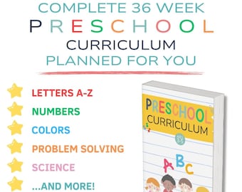 Curriculum prescolare stampabile, Manuale Montessori per i più piccoli, Pacchetto di attività scolastiche in casa, Fogli di lavoro prescolari, Piano delle lezioni pre-scolastiche