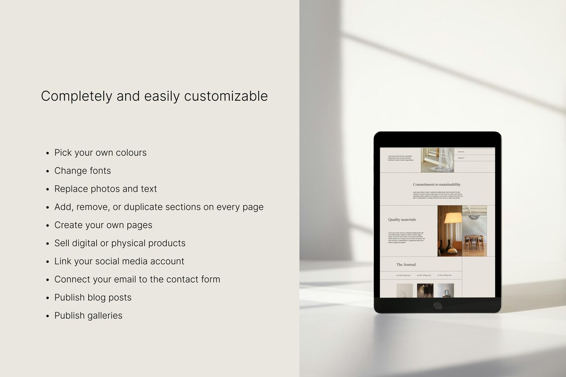 Squarespace Website Template for E-commerce or Services - Etsy Canada