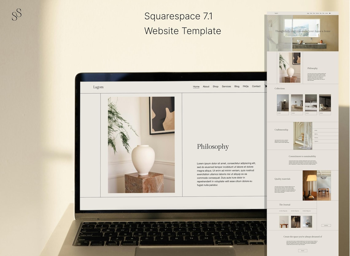 Squarespace Website Template for E-commerce or Services - Etsy Canada