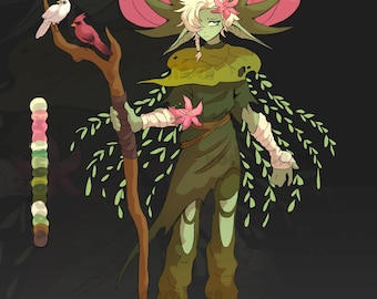 Druid Elf Adoptable / Dnd Oc Fantasy Character design / Anime  Comic Style/  Instant Download