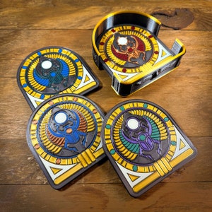 Egyptian Scarab 3D Printed Novelty Coaster Sets