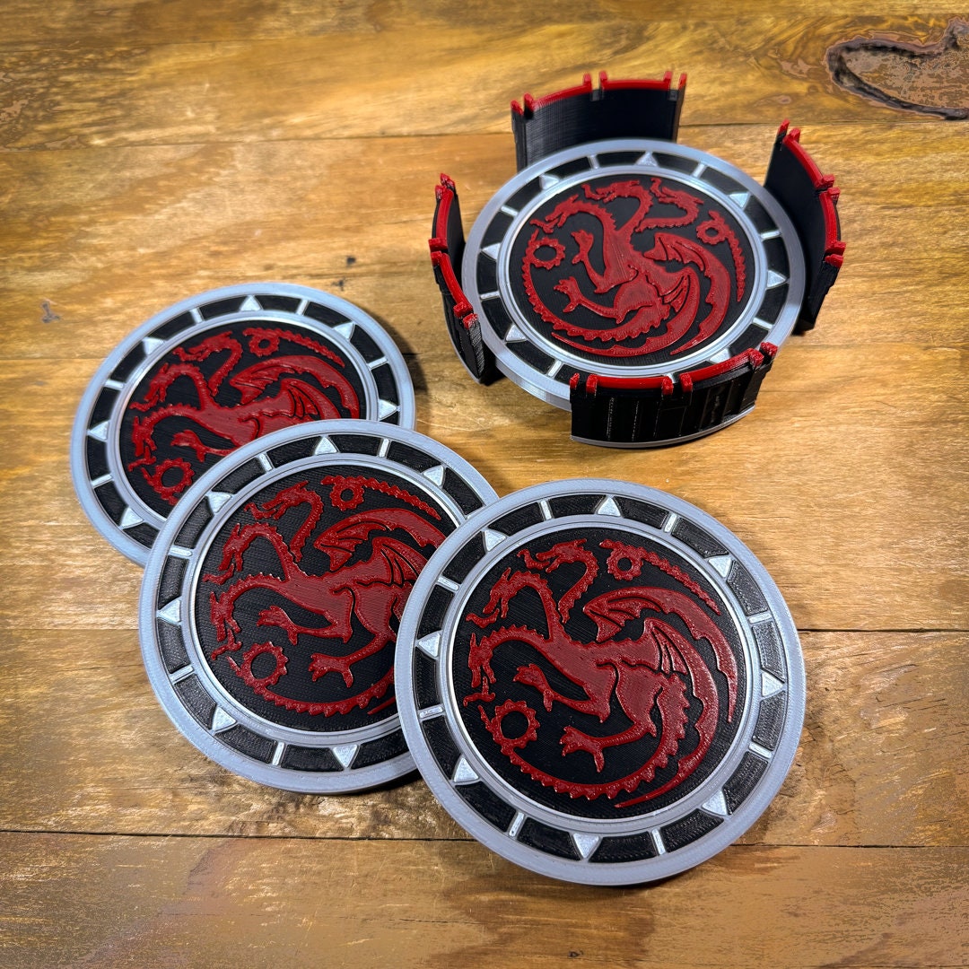 House Targaryen 3D Printed Novelty Coasters Sets