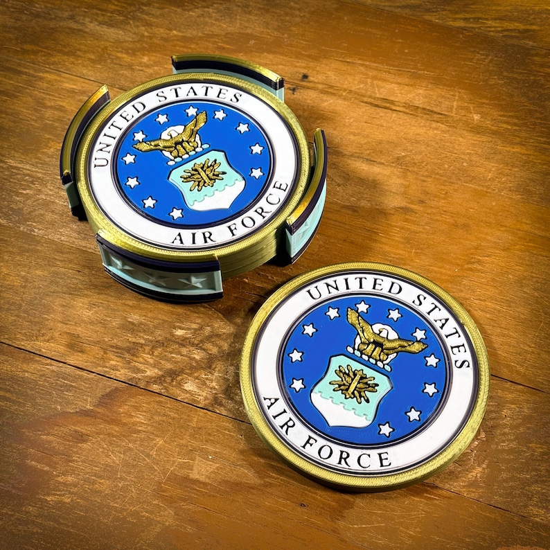 Usaf Coasters United States Air Force 3D Printed Novelty Coaster Sets - Etsy