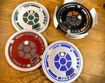 Handy Robot Helpers 3D Printed Novelty Coaster Set