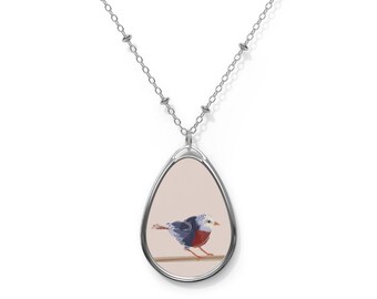 Songbird on a Wire Necklace | Teardrop Pendant